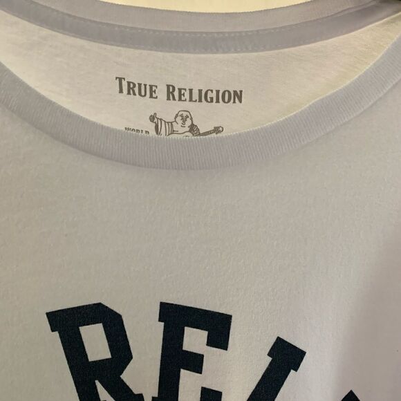 True Religion Buddha crew neck tee white/blue prnt - Picture 7 of 7